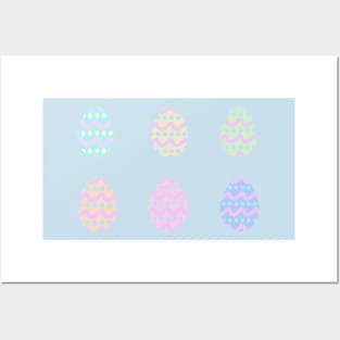 Pastel Pattern Easter Eggs Posters and Art